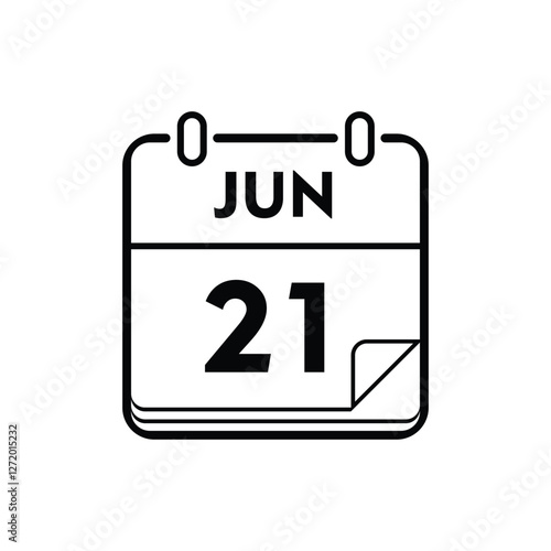 calender icon, 21 june icon with white background