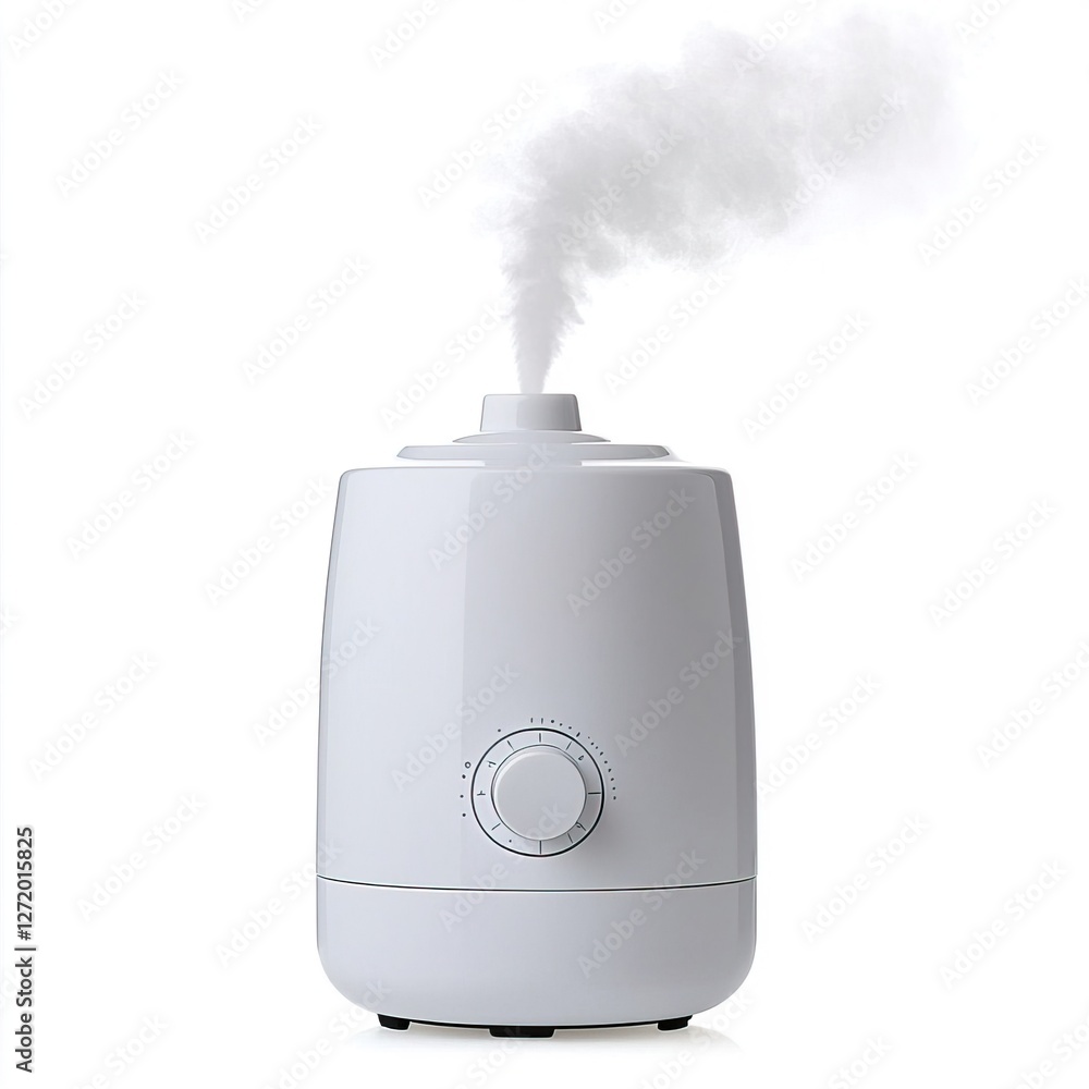 Modern White Humidifier with Steam Emission for Home Comfort, Children's room accessories ideas. Modern White Humidifier with Steam Emission for Home Comfort, Children's room accessories ideas.