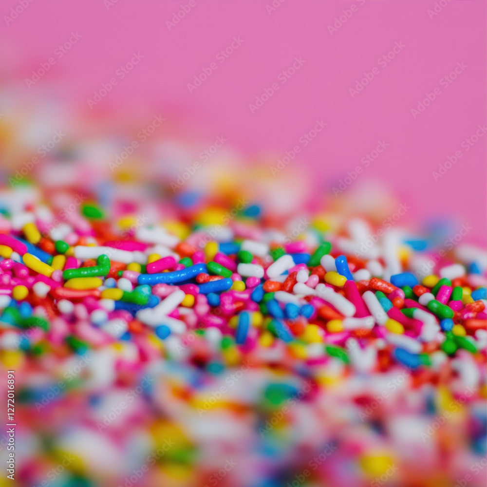 Sweet sprinkles on pink background
Sweet sprinkles on pink background