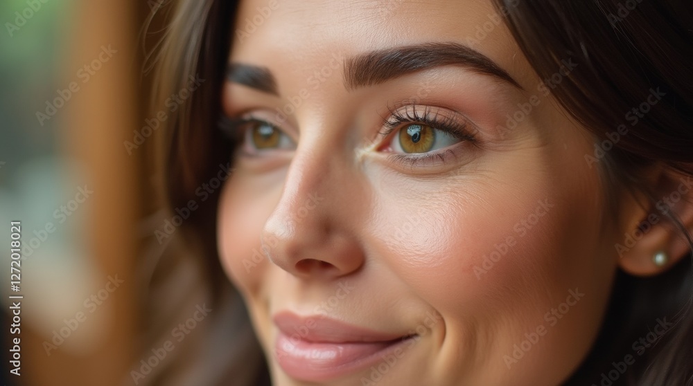 A close-up of expertly tinted eyebrows with a rich, natural hue A close-up of expertly tinted eyebrows with a rich, natural hue