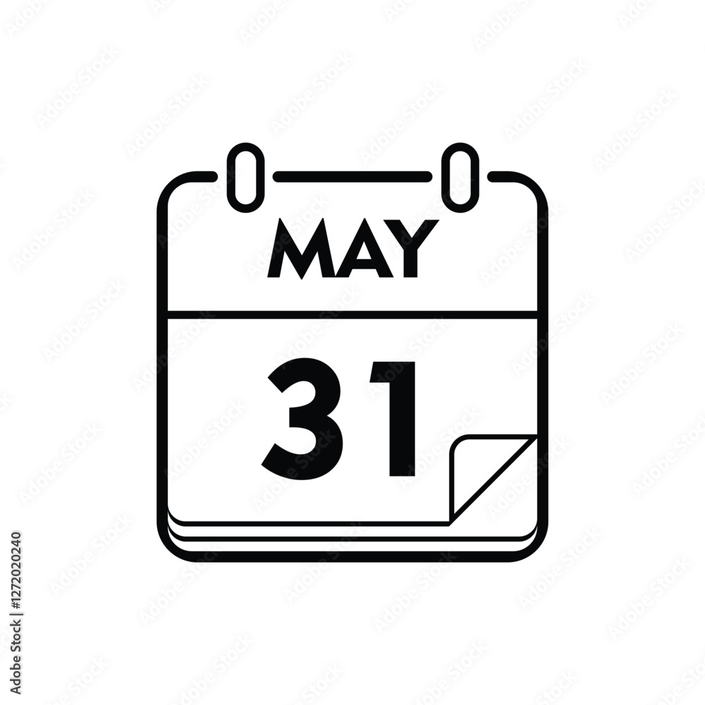 calender icon, 31 may icon with white background calender icon, 31 may icon with white background