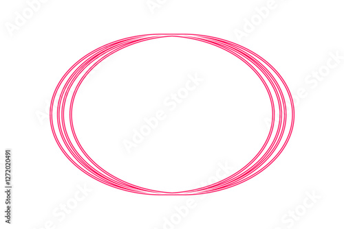 Neon pink glowing circle frame, create a magical fantasy atmosphere. Luminous neon ring with soft light swirl, glowing border to decorate text design for night scenes and modern design