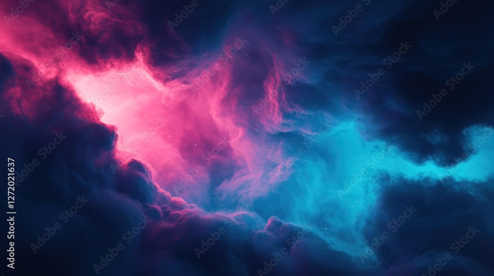 Stunning Abstract Cosmic Scene with Vibrant Colors and Effects, Pink and blue celestial abstract concept. Stunning Abstract Cosmic Scene with Vibrant Colors and Effects, Pink and blue celestial abstract concept.