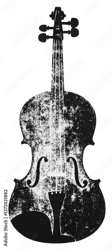 Fototapeta premium PNG Violin textured design black.