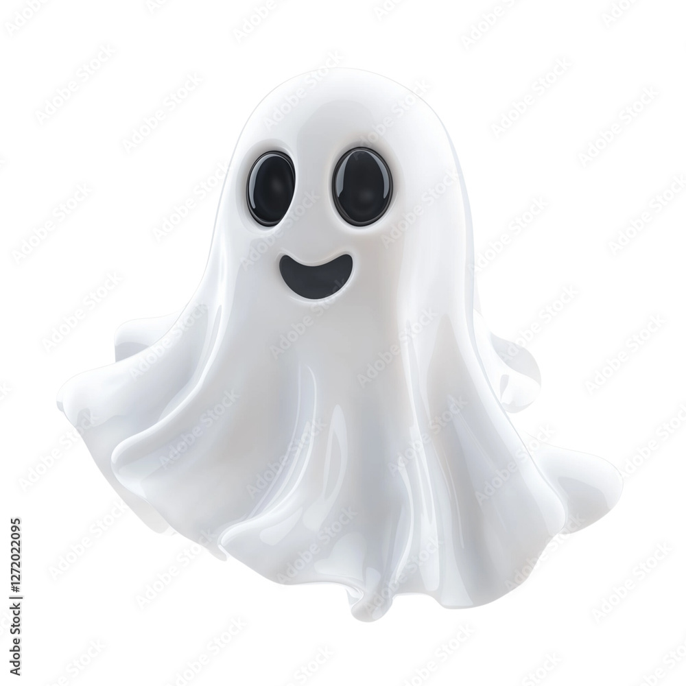 A cute ghost icon with a white background A cute ghost icon with a white background