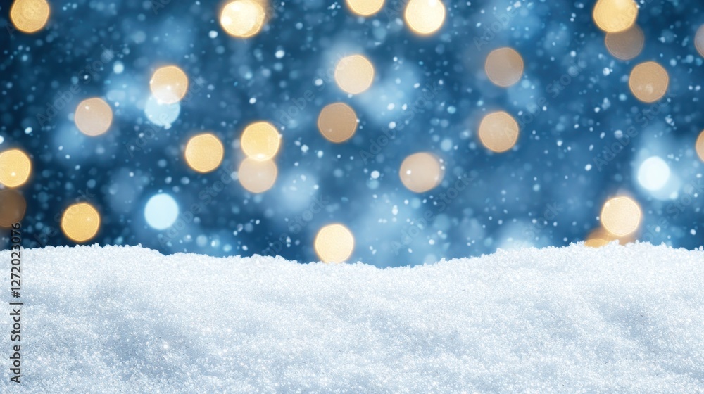 Snowy backdrop with warm lights Snowy backdrop with warm lights