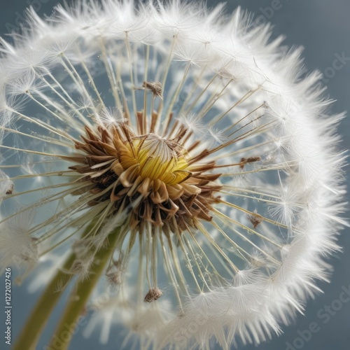Dandelion seeds embedded in the fluffy white pappus, plant life, dandelion, pappus