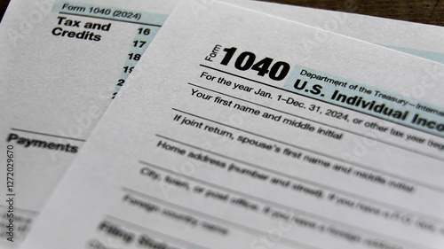 Tax return documents highlighting important financial information for 2024
