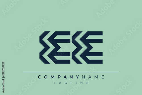 EE minimal line logo. Letter E and E vector line logo design.