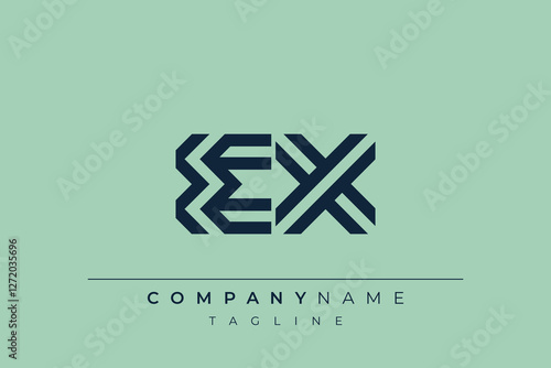 EX minimal line logo. Letter E and X vector line logo design.