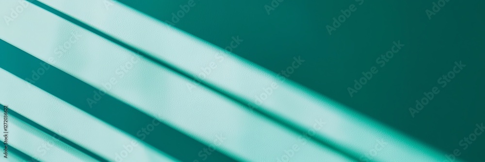 Obraz premium Abstract green diagonal shadows on wall texture in soft light