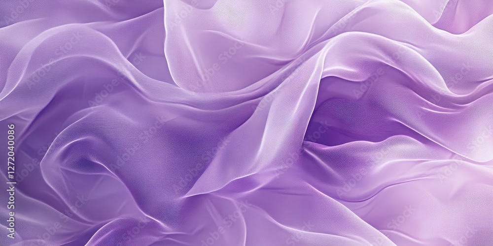 Fototapeta premium Flowing folds of soft purple fabric create a serene effect