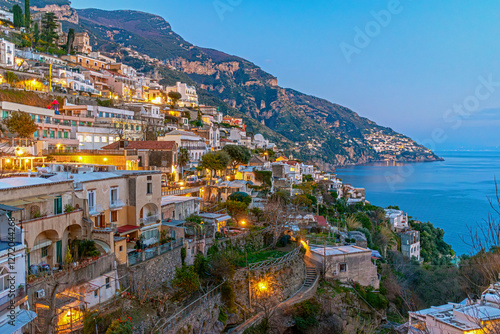 Positano is one of the picturesque mountain communities at the famous Amalfi Coast on the Tyrrhenian Sea in southern Italy. The coast is a World Heritage Site
