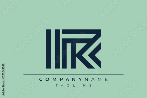 IR minimal line logo. Letter I and R vector line logo design.