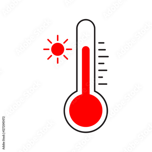 Hot Temperature Icon. Clipart image isolated on white background