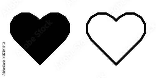 Heart icon set. flat illustration of vector icon on white background