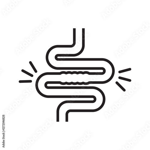 Colitis. Stomach set icon for medical design
