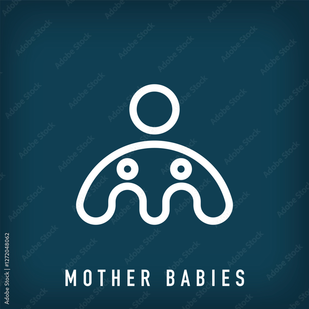 Creative mother and baby line sign logo design. Vector flat style. Parent and family identity design. Creative mother and baby line sign logo design. Vector flat style. Parent and family identity design.
