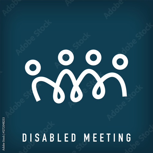 Creative disability awareness meeting logo design. Vector flat style. meeting and teamwork identity design.
