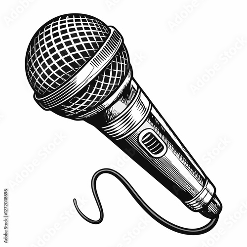 Black and white microphone sketch