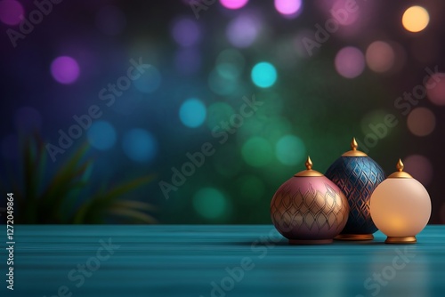 Ramadan Celebration, Festive Food, Family Gatherings, Lanterns, Children, and Spiritual Traditions - Joyful Moments of the Holy Month