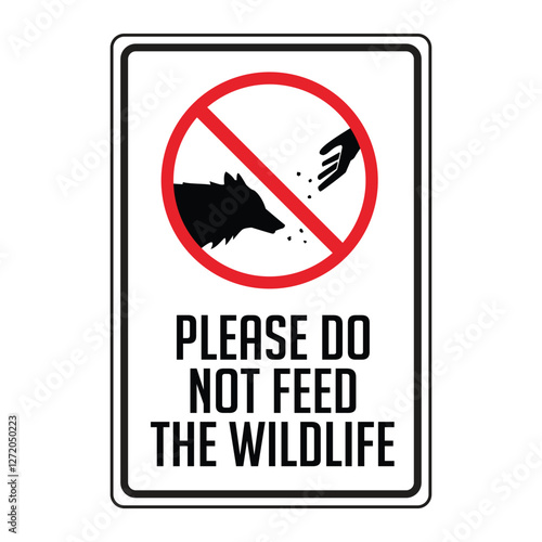 sign please do not feed the wildlife, it is forbidden