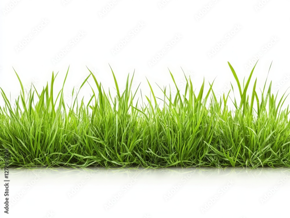 Obraz premium Fresh green grass with detailed blades and natural texture in isolated close up for nature background and organic landscape concept
