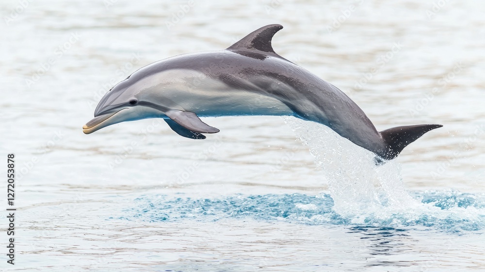 Fototapeta premium Dolphin leaping in ocean waters. Possible stock photo use