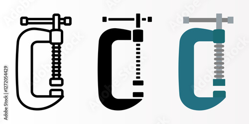 Clamp icon set. Clamp sign. for mobile concept and web design. vector illustration on white background