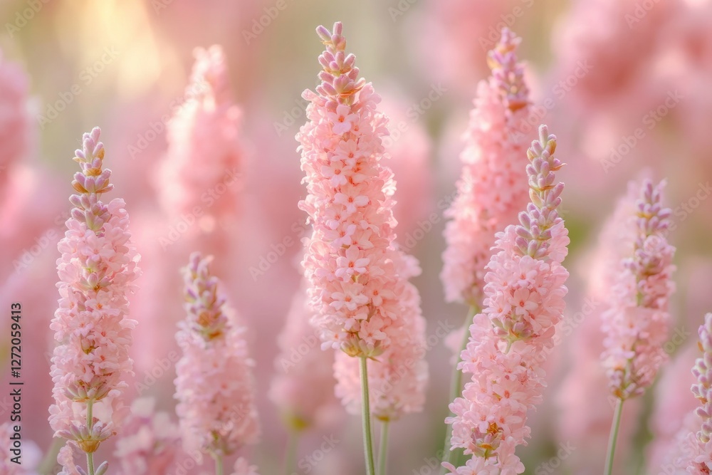 Obraz premium Delicate Pink Flowers in Soft Focus with Dreamy Pastel Background and Natural Aesthetic