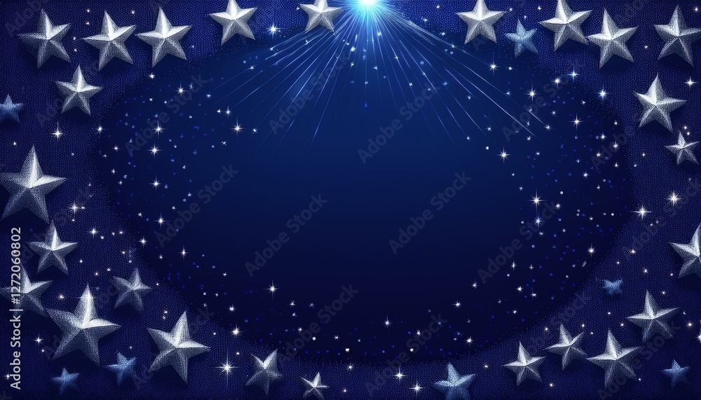 Fototapeta premium star border frame background with copy space and lighting effect and sparkle