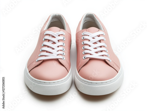 Stylish Pink Sneakers with White Laces: The Perfect Blend of Comfort and Fashion for Your Casual Outings and Daily Adventures Awaiting in Their Shoebox! photo