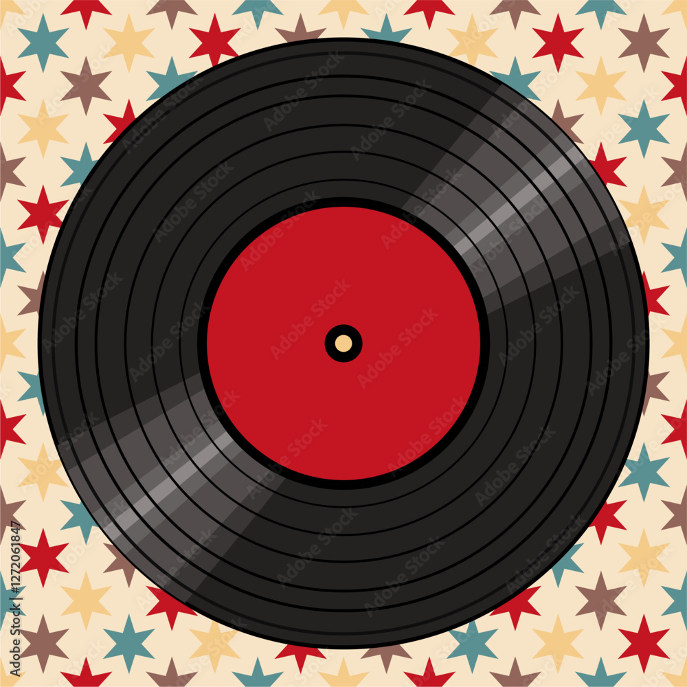 Vinyl disk retro style illustration vector art decor design 70s, 80s, 90s music pattern Vinyl disk retro style illustration vector art decor design 70s, 80s, 90s music pattern