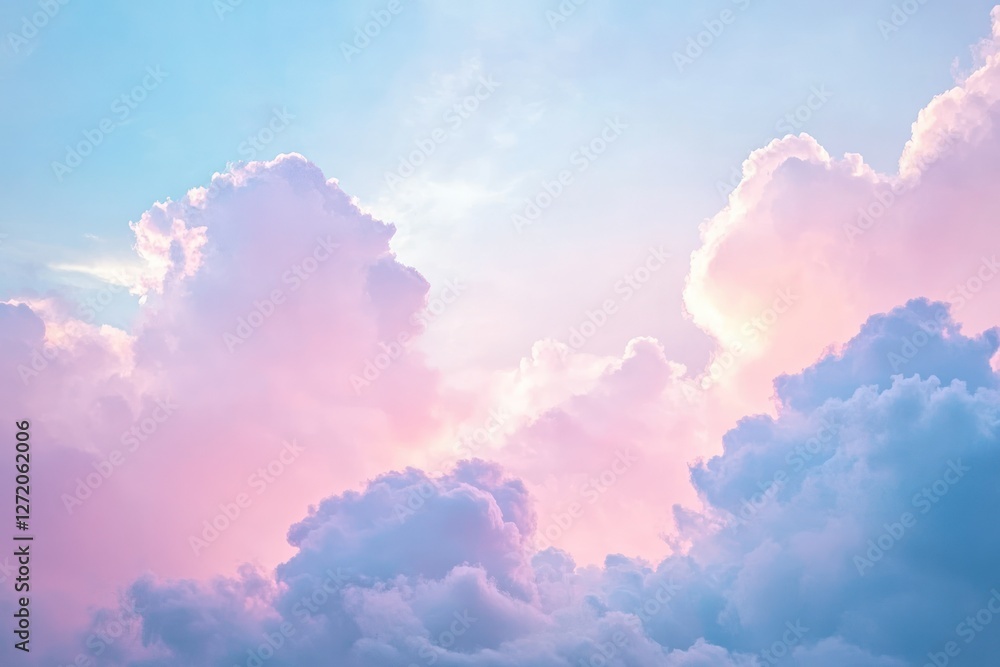 Soft Pastel Sunrise Sky with Beautiful Clouds in Shades of Pink and Blue Soft Pastel Sunrise Sky with Beautiful Clouds in Shades of Pink and Blue
