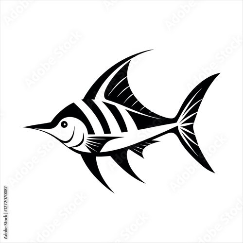 Swordtail Fish silhouette fish vector illustration