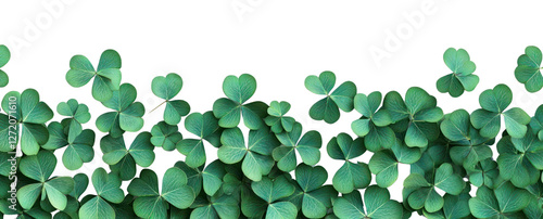 PNG 3d border of green clover leaves leaf background illustration.