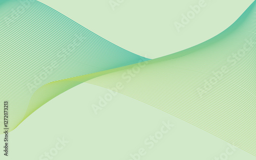 Abstract green wave design with gradient and light curves