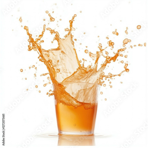 Orange Splash Isolated On W...