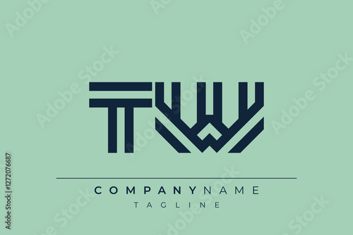 TW minimal line logo. Letter T and W vector line logo design.