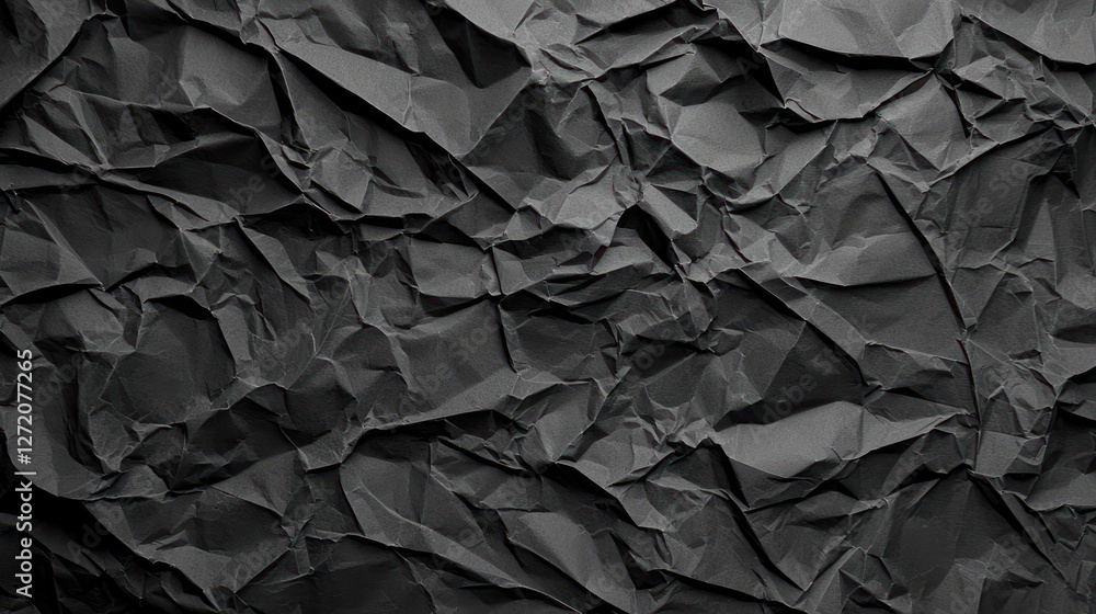 Dark Grey Crumpled Paper Texture Background Dark Grey Crumpled Paper Texture Background