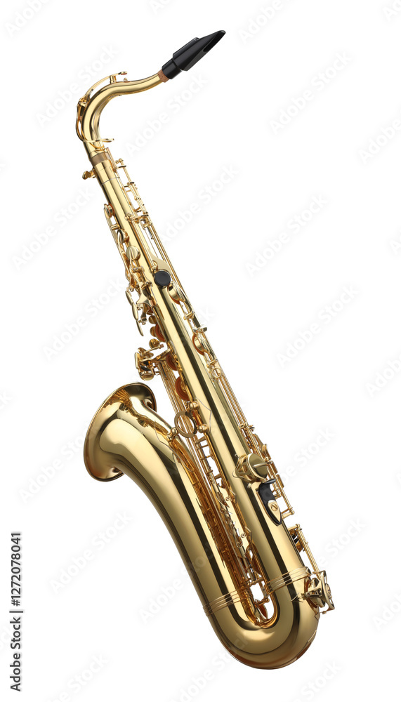 Fototapeta premium Jazz. One beautiful saxophone isolated on white