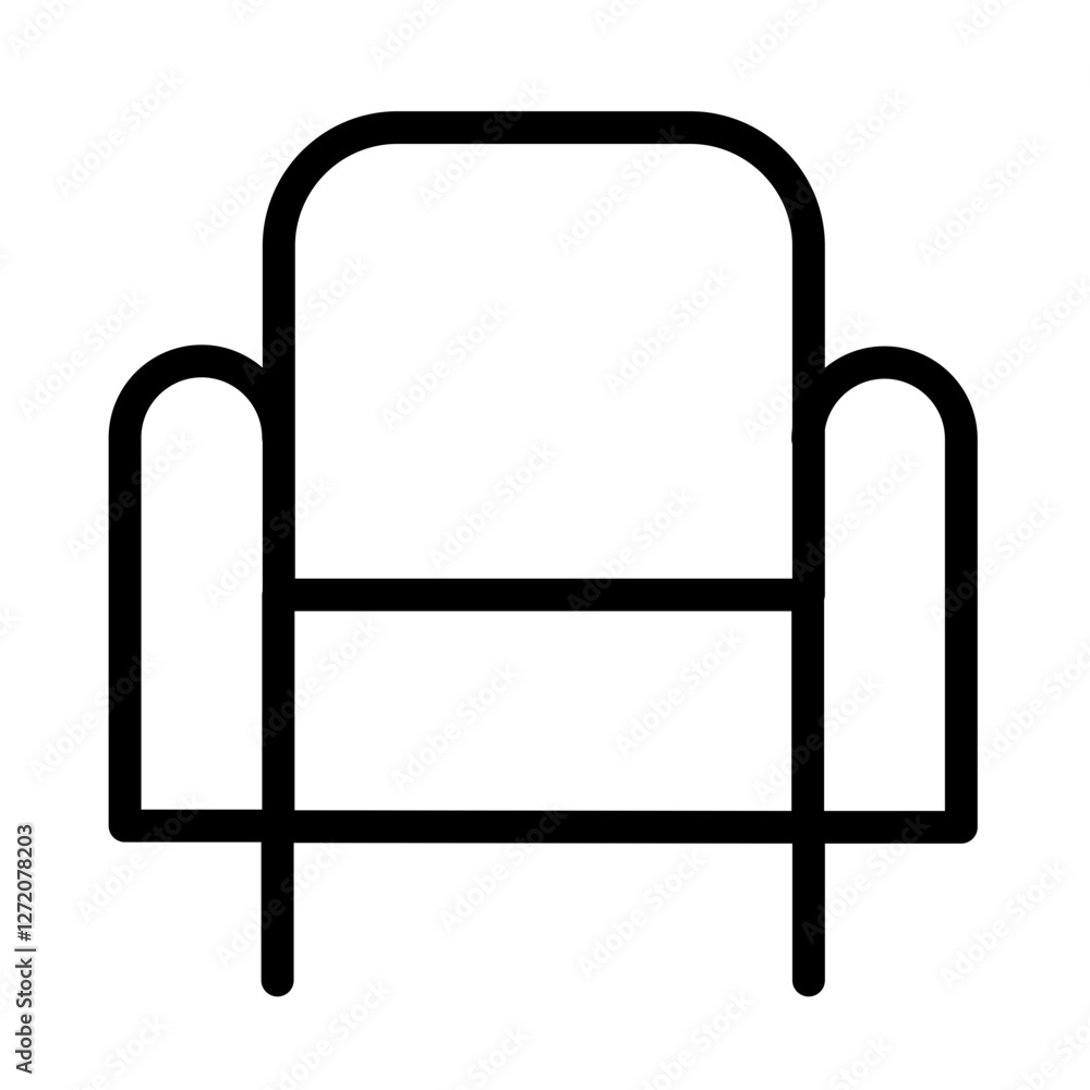 Simple line icon of a modern armchair design Simple line icon of a modern armchair design