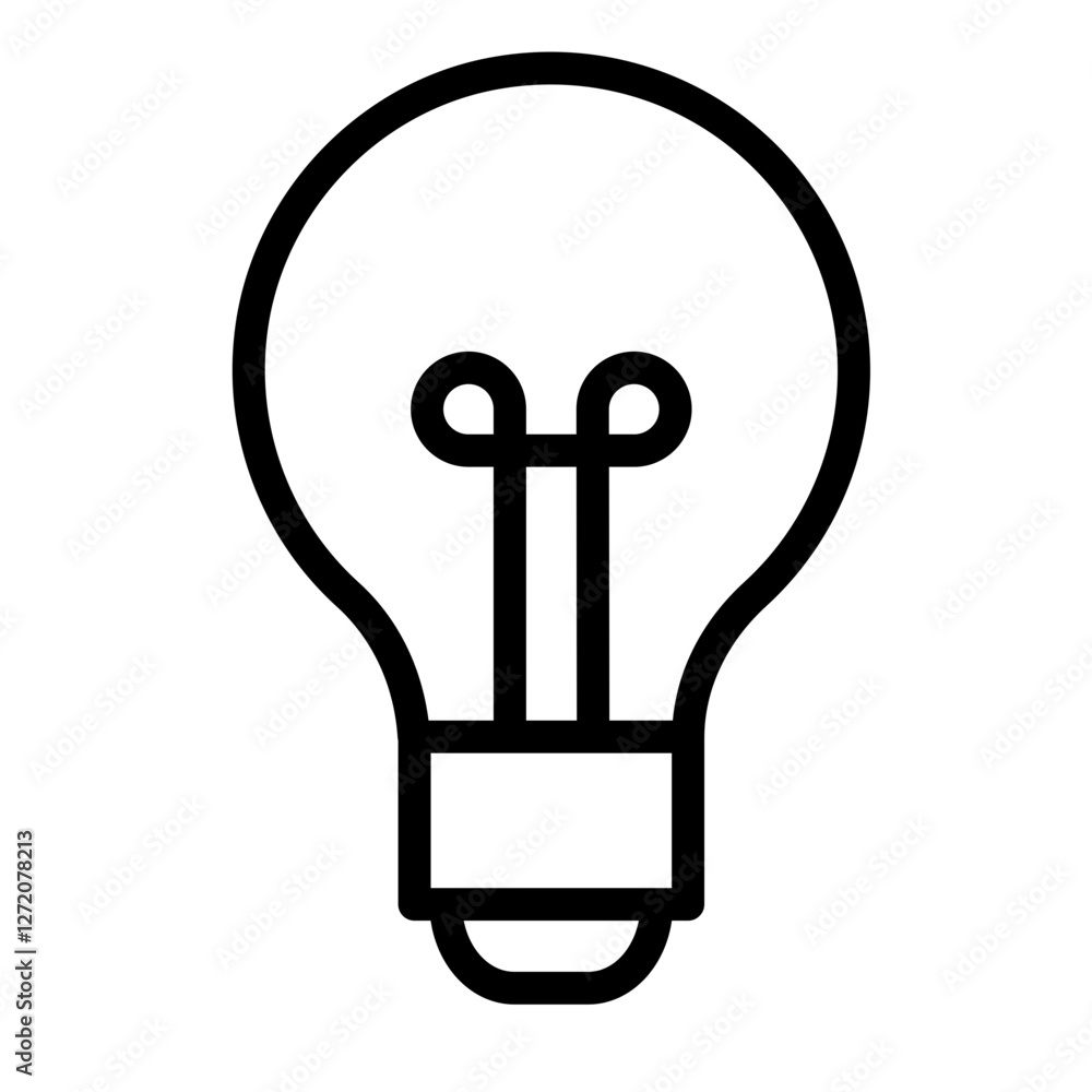 Creative line icon of a light bulb representing ideas and innovation in simple design Creative line icon of a light bulb representing ideas and innovation in simple design