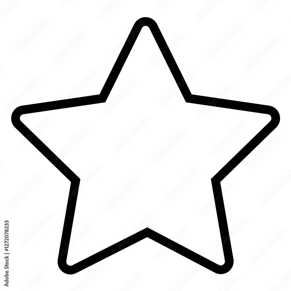 Simple line icon depicting a five-pointed star design suitable for various digital projects and illustrations Simple line icon depicting a five-pointed star design suitable for various digital projects and illustrations