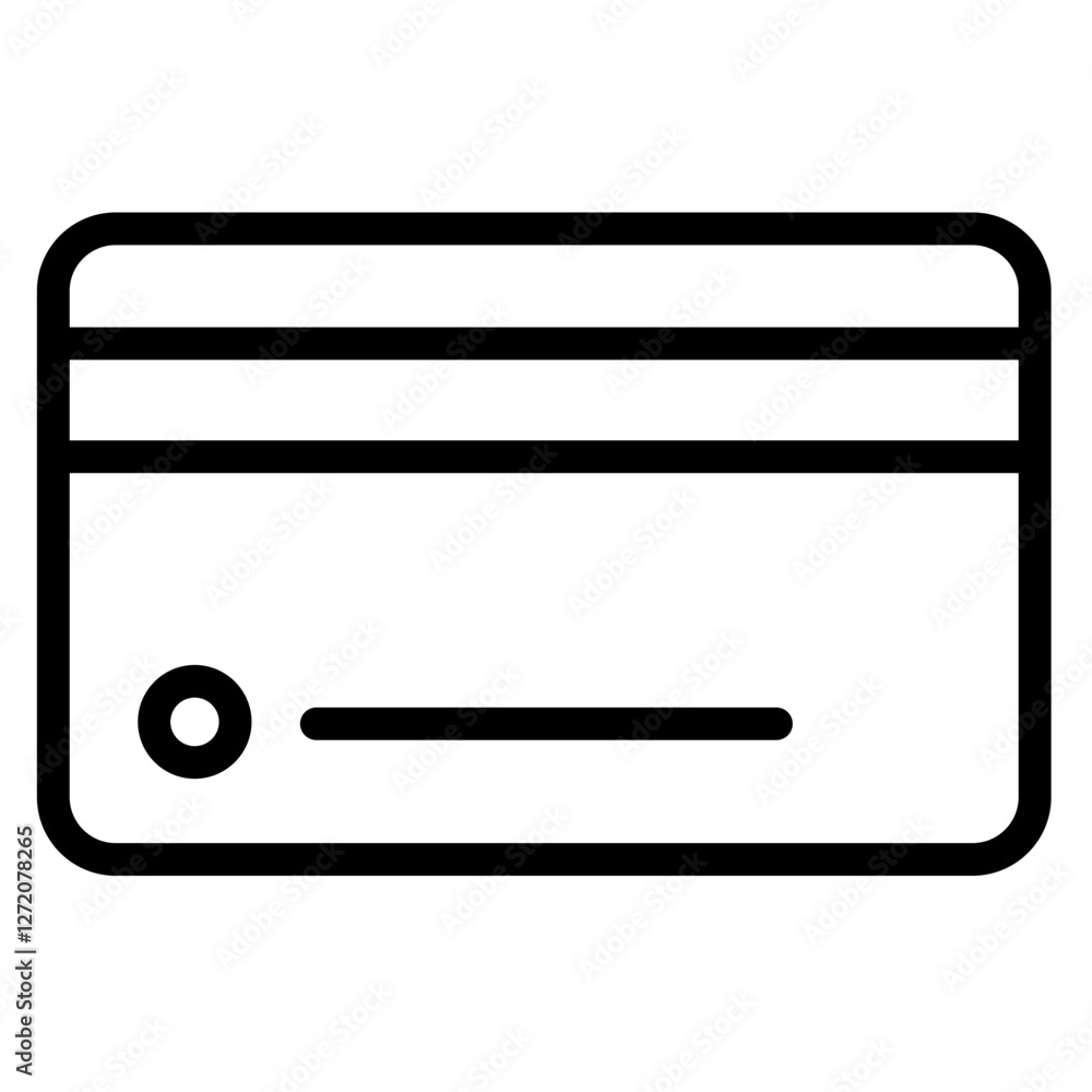 Simple line icon vector illustration of a credit card design with clear details and minimalistic features Simple line icon vector illustration of a credit card design with clear details and minimalistic features