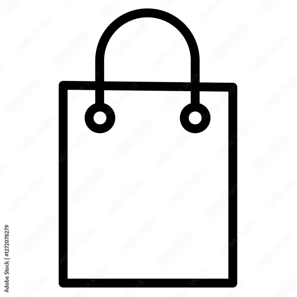 Minimalist line icon of a shopping bag suitable for various applications and branding Minimalist line icon of a shopping bag suitable for various applications and branding