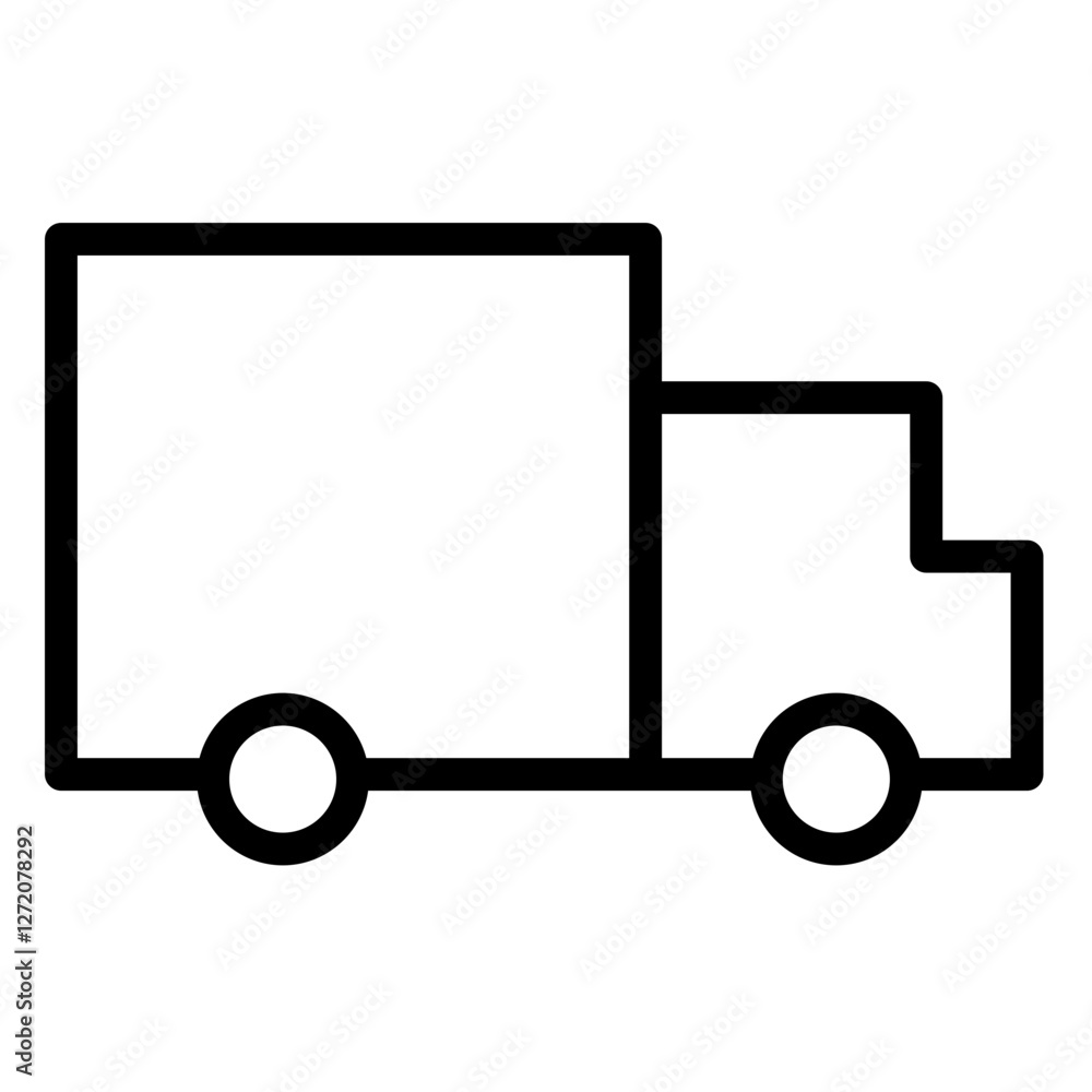 Simple line icon of a delivery truck suitable for transport and logistics themes Simple line icon of a delivery truck suitable for transport and logistics themes