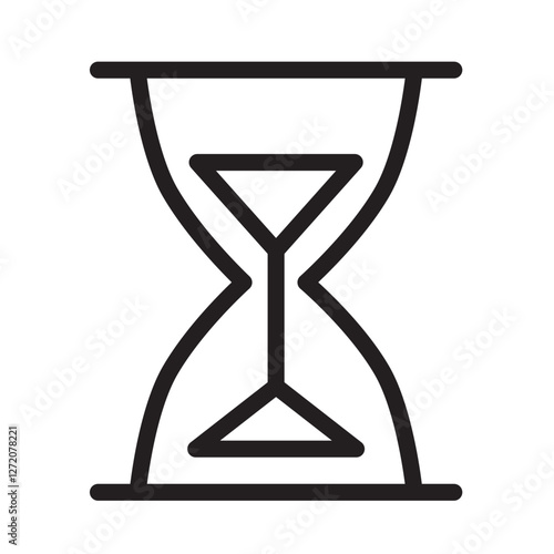 Hourglass line icon vector illustration representing the passage of time and measurement in a minimal design