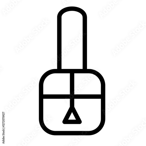 Simple line icon illustration of a padlock design with a geometric shape focus for security concepts