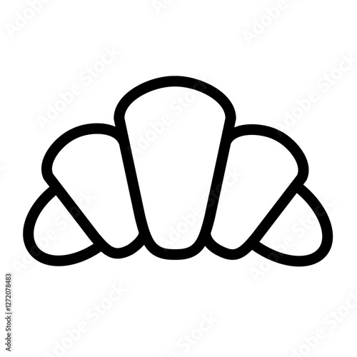Croissant line icon vector illustration showcasing a minimalist design of a popular pastry